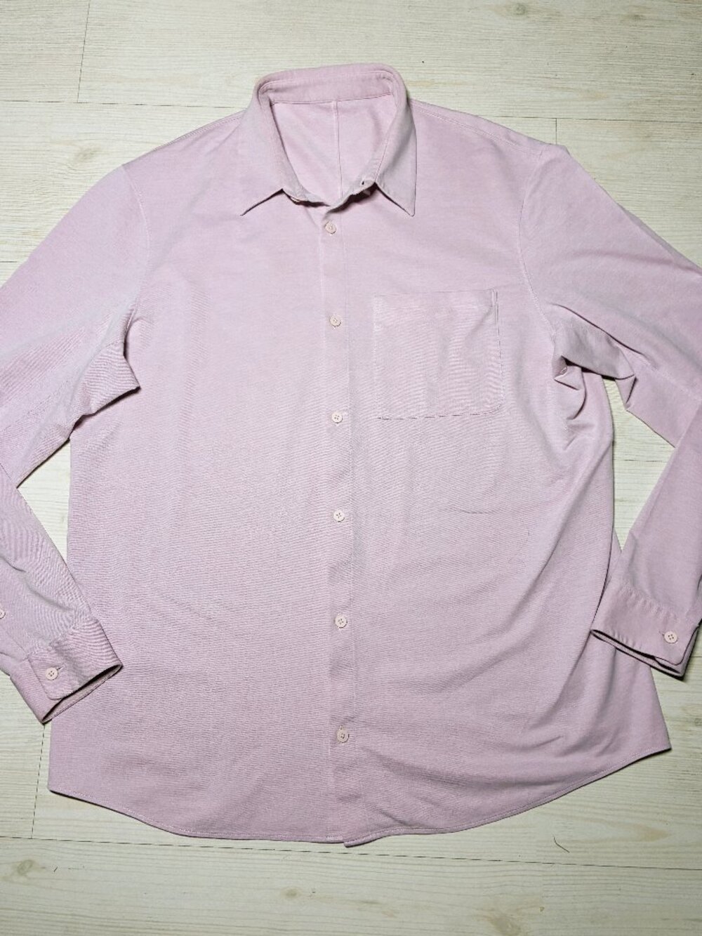 Lululemon Commission Long Sleeve Button Down Shirt Pink Men's Size Large